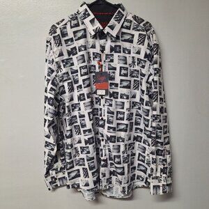Sugar Sweet Shirt Photos Black‎ White Button Down Collared Mens 2XL